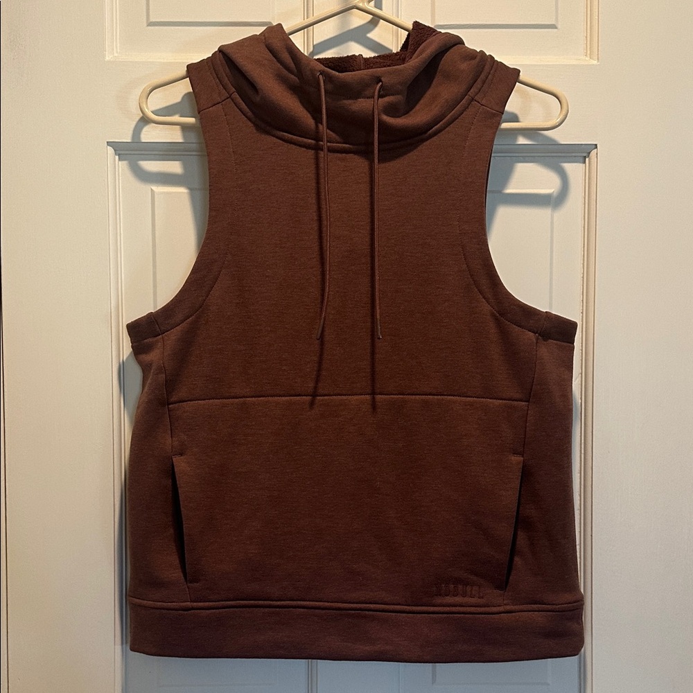 NOBULL Rich Brown Fleece Hoodie Vest
